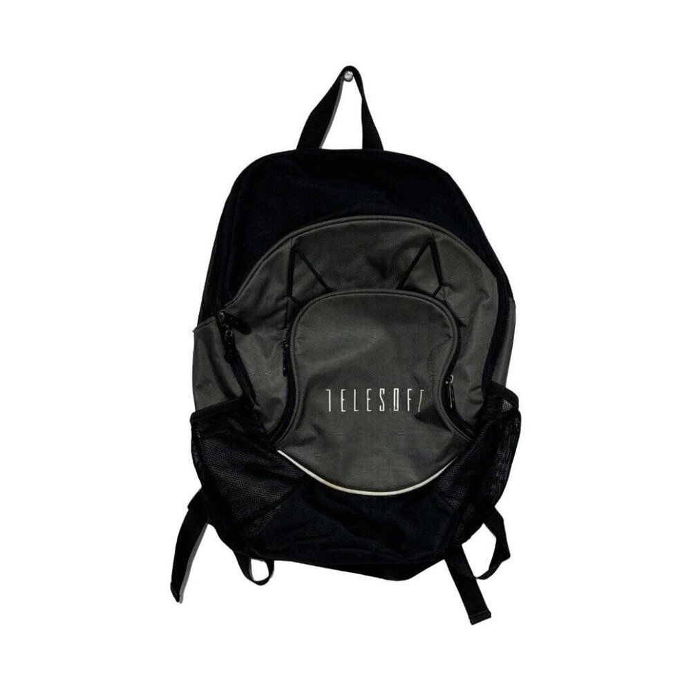 Telesoft Backpack Black & Gray With Multiple Pockets & Adjustable Straps